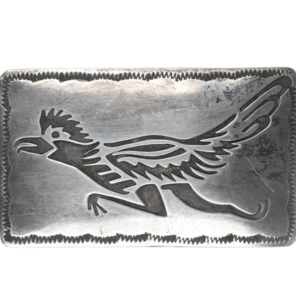 Vintage Navajo silver roadrunner belt buckle - Estate Fresh Austin