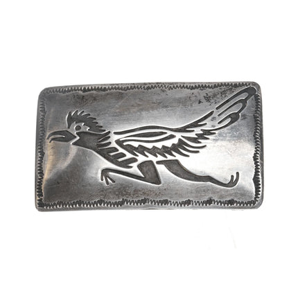 Vintage Navajo silver roadrunner belt buckle - Estate Fresh Austin