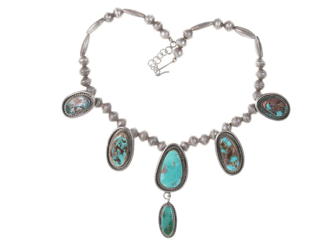 Vintage Navajo Silver turquoise choker necklace - Estate Fresh Austin