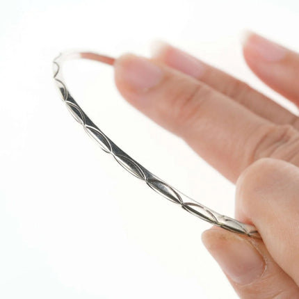 Vintage Navajo stamped sterling bangle - Estate Fresh Austin