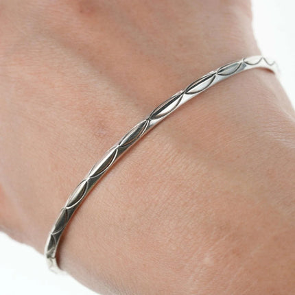 Vintage Navajo stamped sterling bangle - Estate Fresh Austin