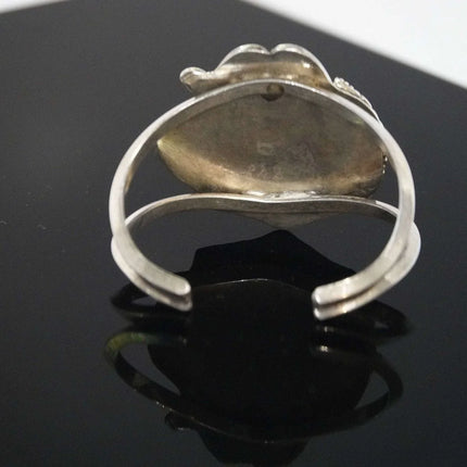 6.5" Vintage Navajo Sterling and agate Cuff Bracelet - Estate Fresh Austin