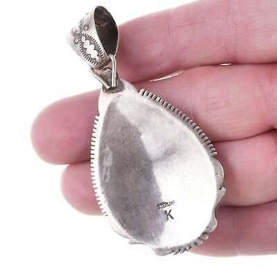 Vintage Navajo Sterling and coral cluster pendant - Estate Fresh Austin