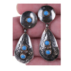 Vintage Navajo Sterling and Denim Lapis earrings - Estate Fresh Austin