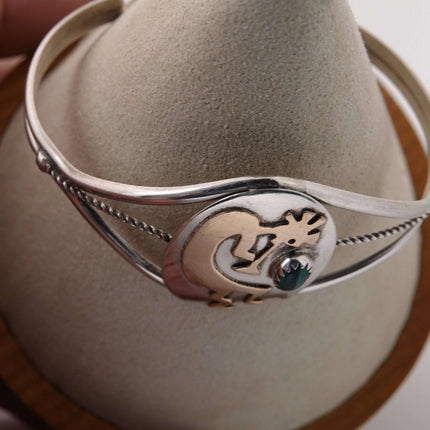 6.5" Vintage Navajo Sterling and gold cuff bracelet - Estate Fresh Austin