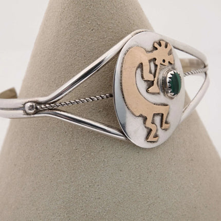 6.5" Vintage Navajo Sterling and gold cuff bracelet - Estate Fresh Austin