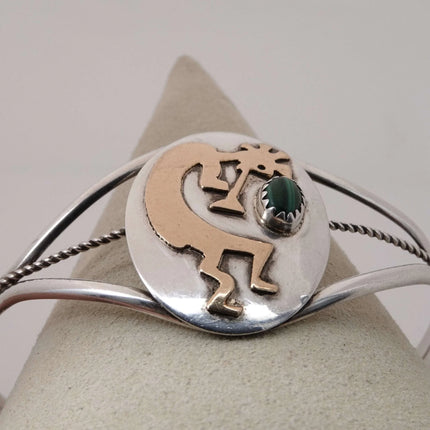 6.5" Vintage Navajo Sterling and gold cuff bracelet - Estate Fresh Austin