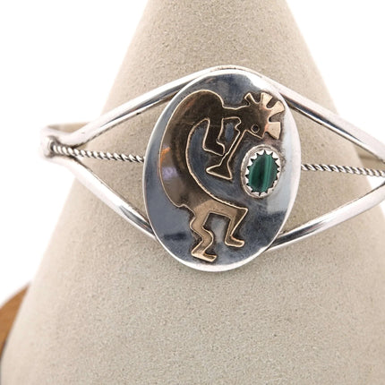 6.5" Vintage Navajo Sterling and gold cuff bracelet - Estate Fresh Austin