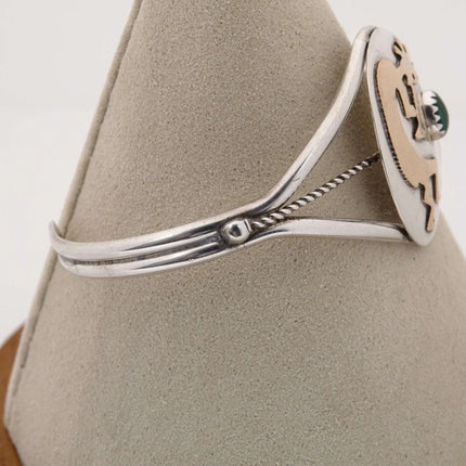 6.5" Vintage Navajo Sterling and gold cuff bracelet - Estate Fresh Austin