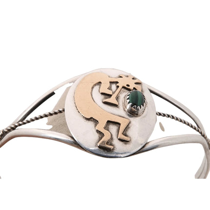 6.5" Vintage Navajo Sterling and gold cuff bracelet - Estate Fresh Austin