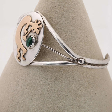 6.5" Vintage Navajo Sterling and gold cuff bracelet - Estate Fresh Austin