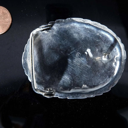 Vintage Navajo Sterling and mother of pearl Belt buckle - Estate Fresh Austin