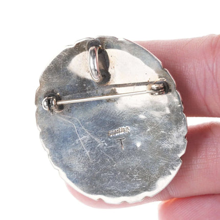 Vintage Navajo Sterling and stone pendant/pin - Estate Fresh Austin