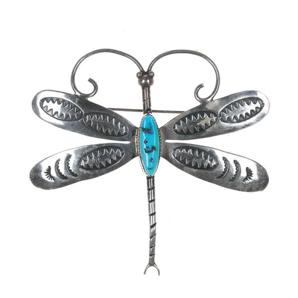 Vintage Navajo sterling and turquoise dragonfly pin - Estate Fresh Austin