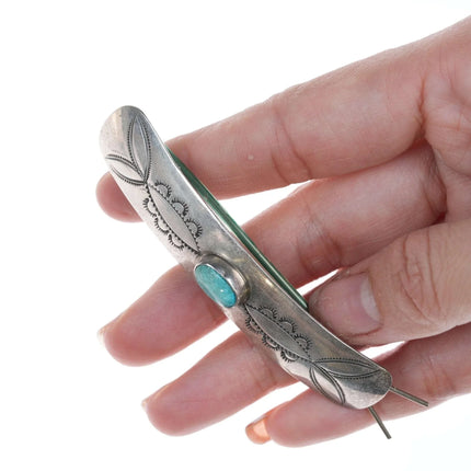Vintage Navajo Sterling and turquoise hair piece yt - Estate Fresh Austin