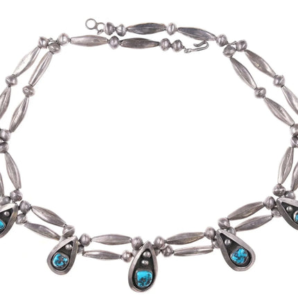 Vintage Navajo Sterling and turquoise necklace - Estate Fresh Austin