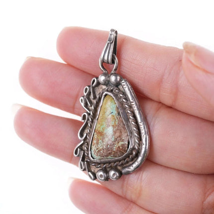Vintage Navajo sterling and turquoise pendant n - Estate Fresh Austin