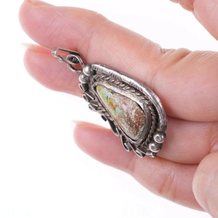 Vintage Navajo sterling and turquoise pendant n - Estate Fresh Austin
