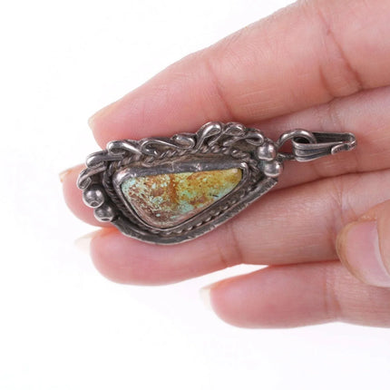 Vintage Navajo sterling and turquoise pendant n - Estate Fresh Austin