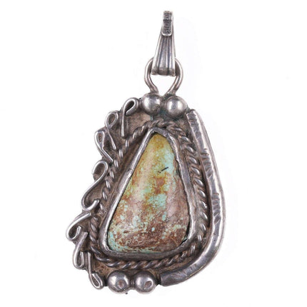 Vintage Navajo sterling and turquoise pendant n - Estate Fresh Austin
