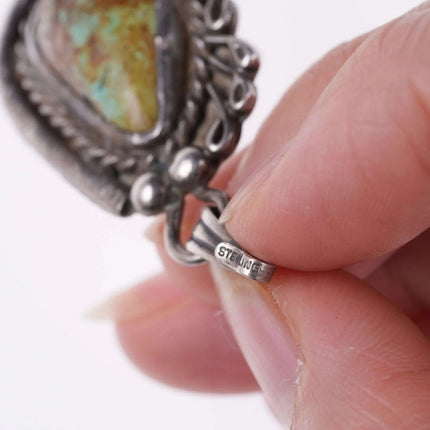 Vintage Navajo sterling and turquoise pendant n - Estate Fresh Austin