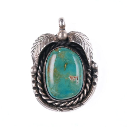 Vintage Navajo sterling and turquoise pendant r - Estate Fresh Austin
