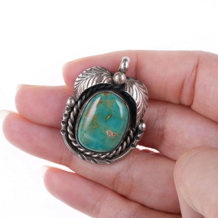 Vintage Navajo sterling and turquoise pendant r - Estate Fresh Austin