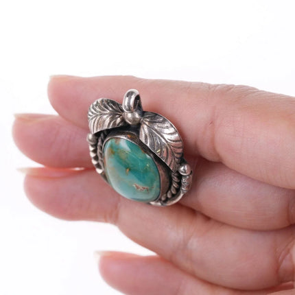 Vintage Navajo sterling and turquoise pendant r - Estate Fresh Austin