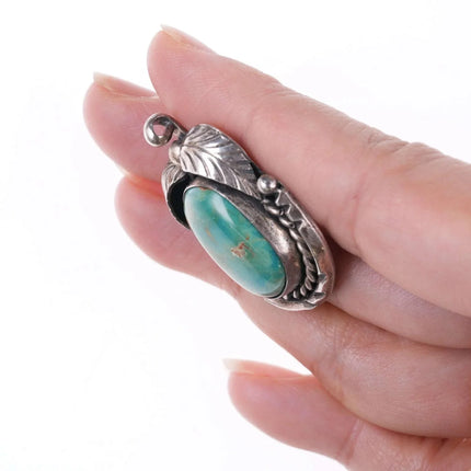 Vintage Navajo sterling and turquoise pendant r - Estate Fresh Austin