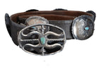 Vintage Navajo Sterling and Turquoise Sandcast Concho Belt - Estate Fresh Austin