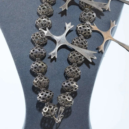 Vintage Navajo Sterling and Turquoise Squash blossom Necklace - Estate Fresh Austin