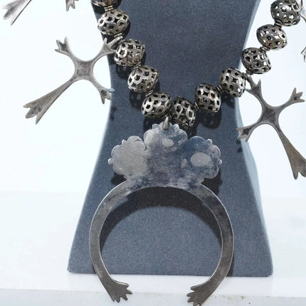 Vintage Navajo Sterling and Turquoise Squash blossom Necklace - Estate Fresh Austin