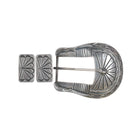 Vintage Navajo Sterling belt buckle with two keepers - Estate Fresh Austin