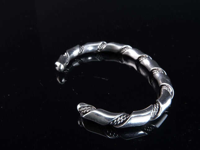 Vintage Navajo Sterling braided rope cuff bracelet - Estate Fresh Austin