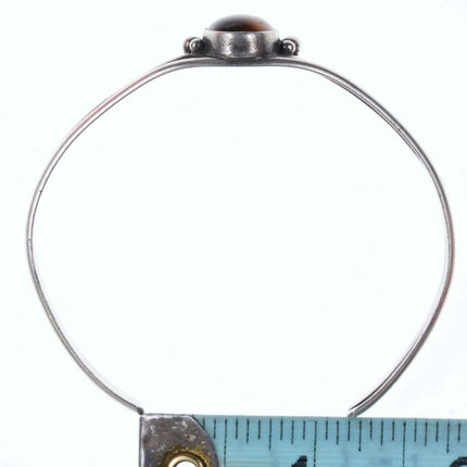 6.75" Vintage Navajo Sterling Cat's eye cuff bracelet - Estate Fresh Austin