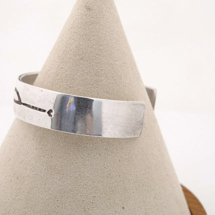 6" Vintage Navajo Sterling chip inlay Cuff Bracelet - Estate Fresh Austin