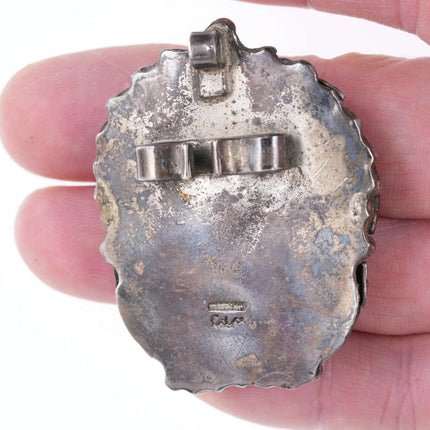 Vintage Navajo sterling silver chrysocolla pendant/bolo - Estate Fresh Austin