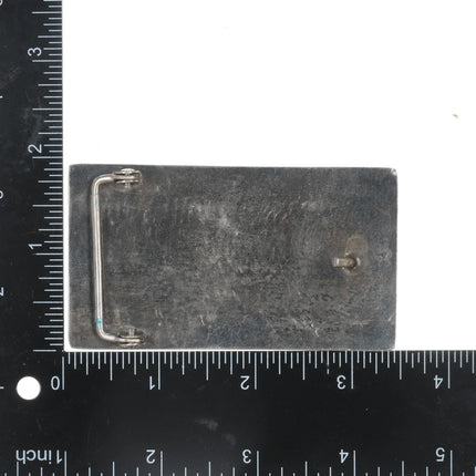 Vintage Navajo sterling claw belt buckle in overlay style - Estate Fresh Austin