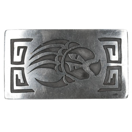 Vintage Navajo sterling claw belt buckle in overlay style - Estate Fresh Austin
