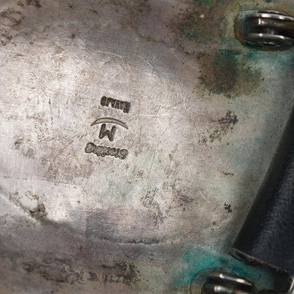 Vintage Navajo Sterling concho belt w/Black web Kingman turquoise - Estate Fresh Austin