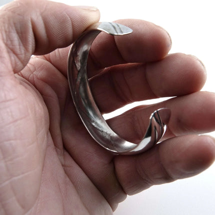 6.25" Vintage Navajo Sterling Cuff Bracelet Signed J - Estate Fresh Austin