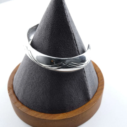 6.25" Vintage Navajo Sterling Cuff Bracelet Signed J - Estate Fresh Austin