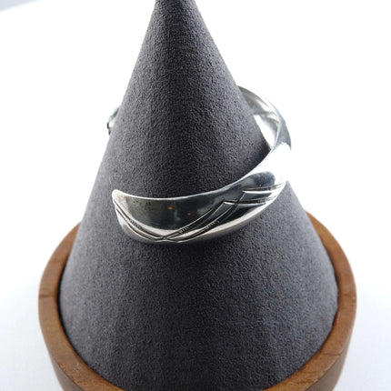 6.25" Vintage Navajo Sterling Cuff Bracelet Signed J - Estate Fresh Austin