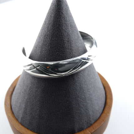 6.25" Vintage Navajo Sterling Cuff Bracelet Signed J - Estate Fresh Austin