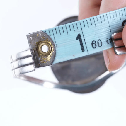 6.5" Vintage Navajo Sterling Obsidian Cuff bracelet - Estate Fresh Austin