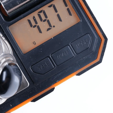 6.5" Vintage Navajo Sterling Obsidian Cuff bracelet - Estate Fresh Austin