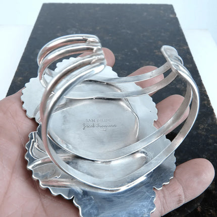 7" Vintage Sterling Royston Turquoise Jacob Troncosa San Felipe Cuff Bracelet - Estate Fresh Austin