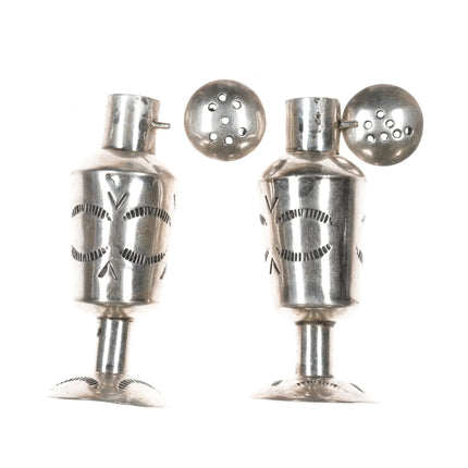 Vintage Navajo Sterling salt and pepper shakers - Estate Fresh Austin
