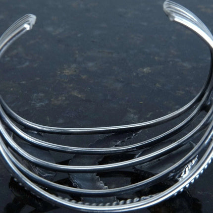 7" Vintage Navajo Sterling Turquoise and Coral Cuff bracelet - Estate Fresh Austin