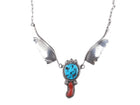 Vintage Navajo Sterling turquoise and coral necklace - Estate Fresh Austin